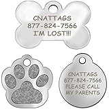 Stainless Steel | Dog Tags Pet Tags Engraved | Many Shapes to Choose From| by CNATTAGS (LIFE TIME WARRANTY) LEAVE ENGRAVING DETAIL IN "Gift Message Area At Checkout" by CNATTAGS (Bone)