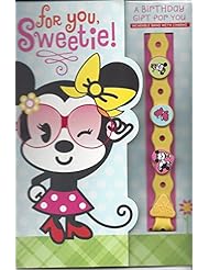 Home: "For You Sweetie" Classic Minnie Birthday Card w/ Charm Bracelet - Hallmark