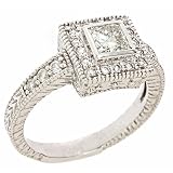 UGL Certified $3 500 Value 0.94ct Round Diamond Engagement Ring 14K White Gold (SI-I Clarity, F Color)