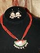 Lakh Kundan Red Necklace Jewelry Set Belly Dance/Dangling Earrings(Brand New) Free Shipping