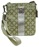 Coach Signature Julia Op Art Swingpack Crossbody Messenger Bag 43798 Khaki Gold Reviewed
