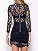 Choies Women's Black White Lace Bodycon Mini Dress with Long Sleeve