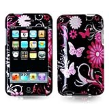 Pink Butterfly Flowers 2D Design Crystal Hard Skin Case Cover for Ipod Touch 2nd and 3rd Generation 2g 3g 2 3 8gb 16gb 32gb 64gb by Electromaster