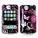 Pink Butterfly Flowers 2D Design Crystal Hard Skin Case Cover for Ipod Touch 2nd and 3rd Generation 2g 3g 2 3 8gb 16gb 32gb 64gb by Electromaster