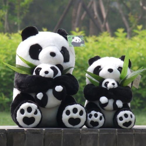 Backhomeday 33cm the Cute Parent-child Panda Dolls Plush Toys Emulation Panda Birthday and Christmas Gifts