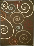 Cyclone Area Rug, 6'7x9'3, BROWN