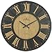 Roman Numeral Regal Iron and Wood Wall Clock Large
