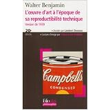 L'oeuvre d'art � l'�poque de sa reproductibilit� technique: Version de 1939par Walter Benjamin