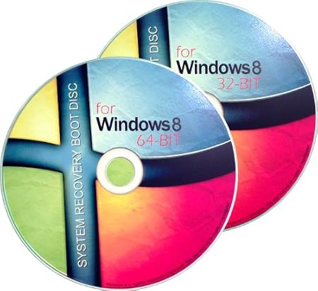 2 DISC COMBO - WINDOWS 8 SYSTEM 32Bit/64Bit Recovery/Repair Boot Disc Disk CD Set [2x CD-ROM]