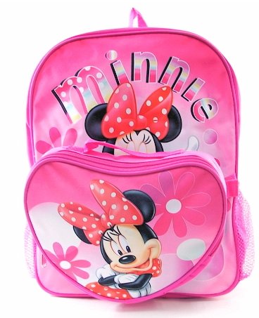 Disney Minnie Pink Backpack Bookbag Schoolbag With Lunch Bag 37932 Image Disney Minnie Pink Backpack Bookbag Schoolbag With Lunch Bag 37932