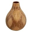 Handmade Terracotta Vase In Bronzed Earth Tones - Gourd