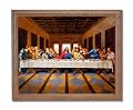 Jesus Christ The Last Supper Religious Picture Oak Framed Art Print