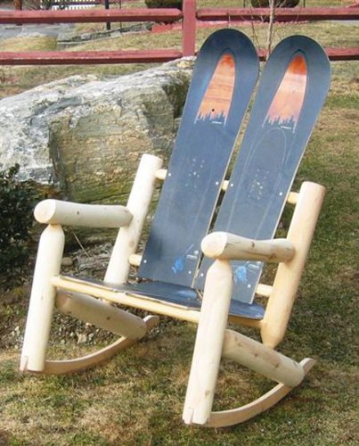 SkiChair Log Rocking Chair
