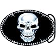 Austrian Crystal Glaring Skull Belt Buckle