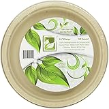 Earth's Natural Alternative Wheat Straw Fiber, Bagasse (Sugarcane) Tree Free 10" Plate, 50 Pack