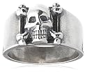 Fred Bennett Oxidised Skull Signet Ring