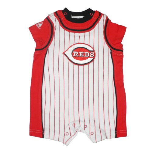 MLB Cincinnati Reds Baby / Infant One-Piece Bodysuit / Romper / Onesie - White & Red (Size: 12)