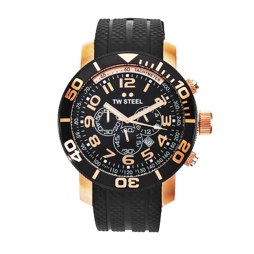 TW Steel Mens TW92 Grandeur Diver Black Rubber Chronograph Dial Watch
