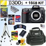 Nikon D300s 12MP CMOS Digital SLR Camera (Body) + 16GB Deluxe Accessory Kit