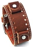 Nemesis #STH-B Brown Wide Leather Cuff Wrist Watch Band