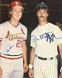 Autographed/Hand Signed Photo Tommy Herr & Don Mattingly Cardinals Yankkes