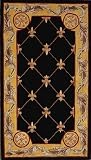 7'9 x 9'6 KAS Jewel Fleur De Lis 307 - Black Rectangular