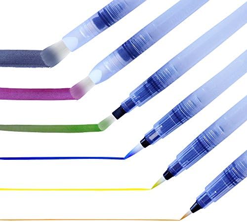 Water Brush Pen for Watercolor Painting, Lettering, Calligraphy Ink, Water Color Pencil &amp; Markers - Artistrove Waterbrushes Are Made With Nylon Hair &amp; Comes In 6 different tips (sets)