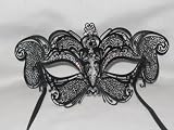 Black Cat Laser Cut Metal Venetian Masquerade Mask