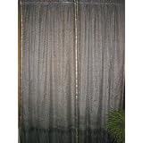 2 Grey Floral Printed Silk Sari Drapes Curtains Window Panels 84 Inches