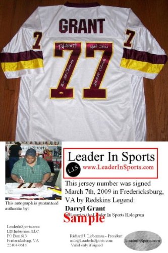 Darryl Grant Autographed/Hand Signed Jersey - Washington Redskins