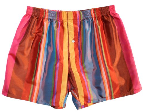 Fall Stripes Silk Boxers - XL - by Royal Silk - Silk Boxer Shorts