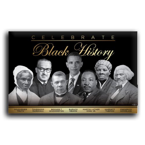 Celebrate Black History Button WITH THIS GORGEOUS COLLECTIBLE INCLUDES MARTINE LUTHER KING - BARACK OBAMA - HARRIET TUBMAN - FREDERICK DOUGLASS - BOOKER T WASHINGTON - & THURDGOOD MARSHALL - 2