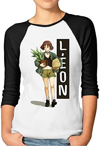 Logon Women's The Professional Leon Customized 100% Cotton 3/4 Sleeve Raglan Shirt Black XXL