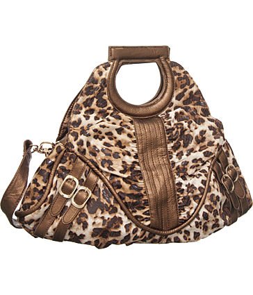 Tapered Top Leopard Print Satchel