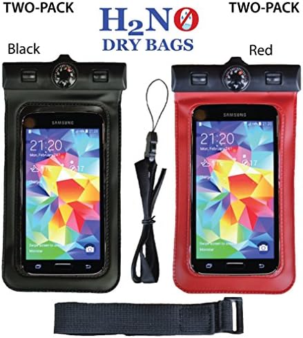 H2NO® Universal Waterproof Cell Phone Carrying Case for all Apple iPhones including the 6 Plus, Samsung Galaxy & other similar sized devices - IPX8 Certified to 100 Feet. Lanyard and Armband Included.