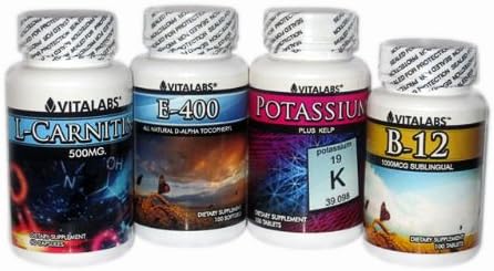 Diet Booster Pack - Athletic Performance Enhancers - L-Carnitine, Potassium, Vitamin E, &amp; Vitamin B12