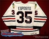 Tony Esposito Autographed/Hand Signed Chicago Blackhawks White Jersey