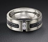 Triton Titanium 18 kt White Gold and Diamond Wedding Band 21-2223T