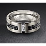 Triton Titanium 18 kt White Gold and Diamond Wedding Band 21-2223T