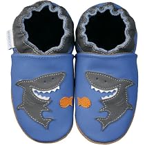 Robeez Infant/Toddler Shark Slip-On,Ocean Blue,12-18 Months (US Toddler 4.5-5 M)