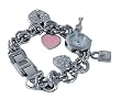 Varsales Women's Crystal Silver-Tone Charm Chain Bracelet Watch #4756S