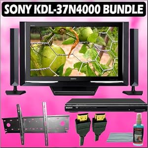 Sony Bravia N-Series KDL-37N4000 37in. 720P Widescreen LCD HDTV Black + Sony DVD Player w/ Wall Mount Accessory Kit