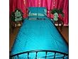 Blue Silk Bedspreads Floral Motif Indian Sari Bedspread