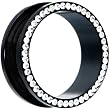 1" Black Anodized Titanium Clear Gem Screw Fit Tunnel