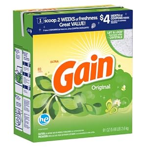 Gain Ultra With Freshlock For He Machines Original Powder Detergent 80 Loads 91 Oz