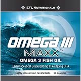 OMEGA III Maxx - Omega 3 Pharmaceutical Grade Fish Oil 1500mg (800mg EPA, 600mg DHA) ~ EFL Nutritionals