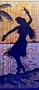 Hula Dancer Silhouette Bamboo Beaded Curtain