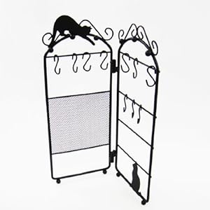 【クリックで詳細表示】アクセサリースタンドL型 ネコ(ブラック)