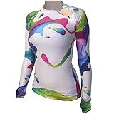 Platinum Sun Women's Long Sleeve Designer Rashguard (Lycra) Tight Fit. 50+ SPF Protection. Swimwear. Perfect for surfing, kitesurfing and diving.