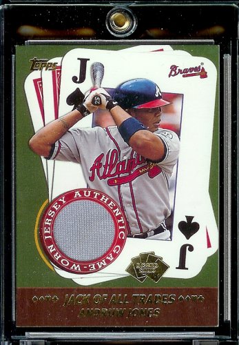 2002 Topps Andruw Jones Jack of all Trades Jersey Atlanta Braves Baseball Card - Mint Condition - Shipped In Protective Display Case!